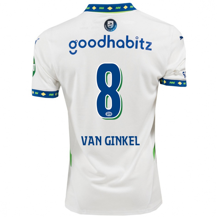 Vaikiškas Marco Van Ginkel #8 Balta Tamsiai Mėlyna Trečias Marškinėliai 2024/25 T-Shirt