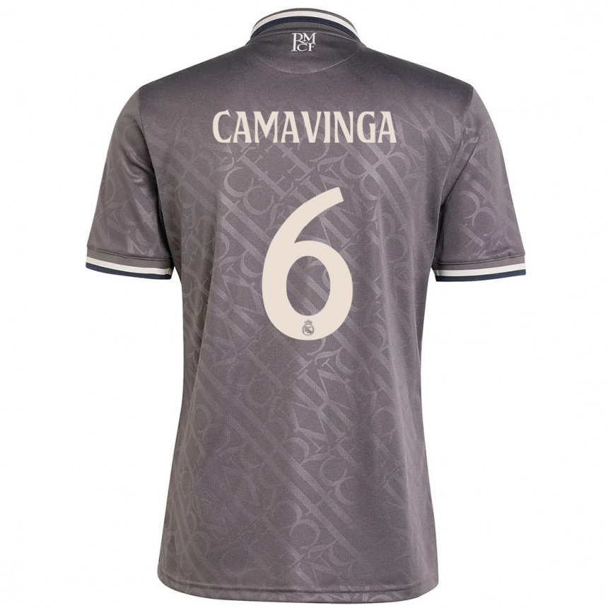 Vaikiškas Eduardo Camavinga #6 Anglis Trečias Marškinėliai 2024/25 T-Shirt