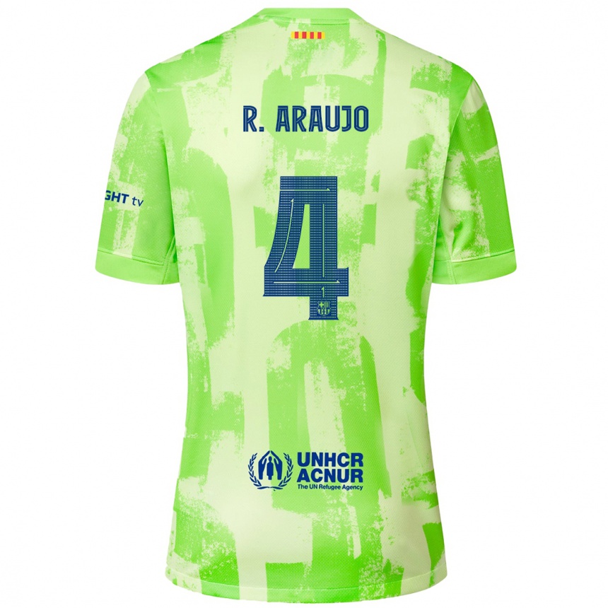 Vaikiškas Ronald Araujo #4 Kalkių Trečias Marškinėliai 2024/25 T-Shirt