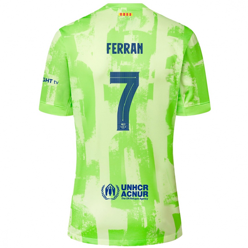 Vaikiškas Ferran Torres #7 Kalkių Trečias Marškinėliai 2024/25 T-Shirt