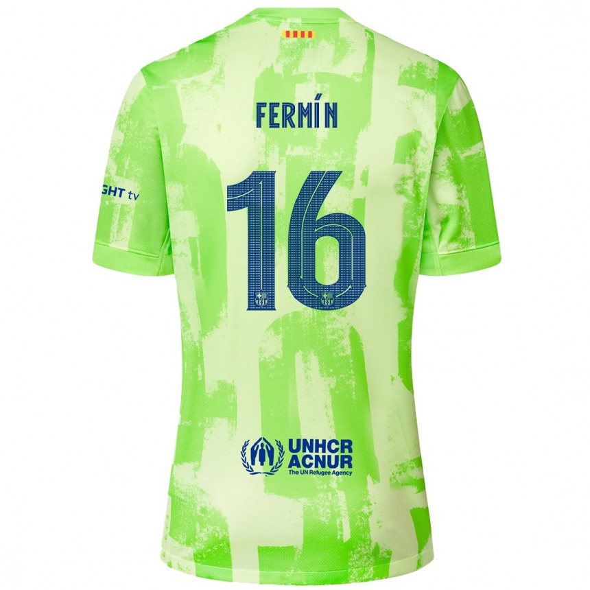 Vaikiškas Fermin Lopez #16 Kalkių Trečias Marškinėliai 2024/25 T-Shirt