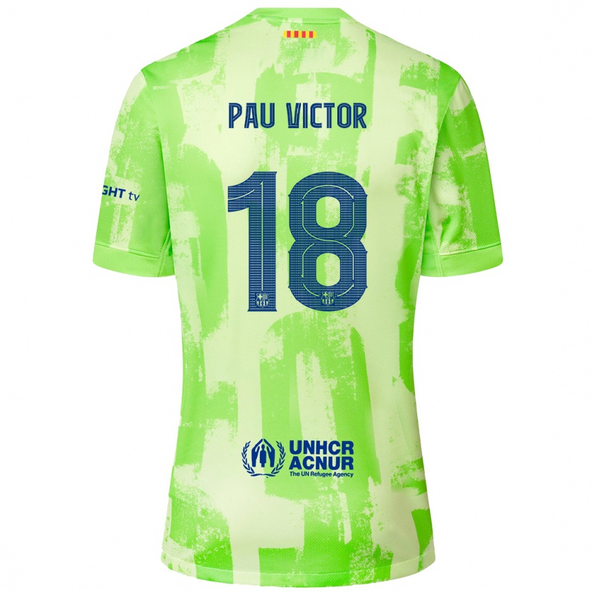 Vaikiškas Pau Víctor #18 Kalkių Trečias Marškinėliai 2024/25 T-Shirt