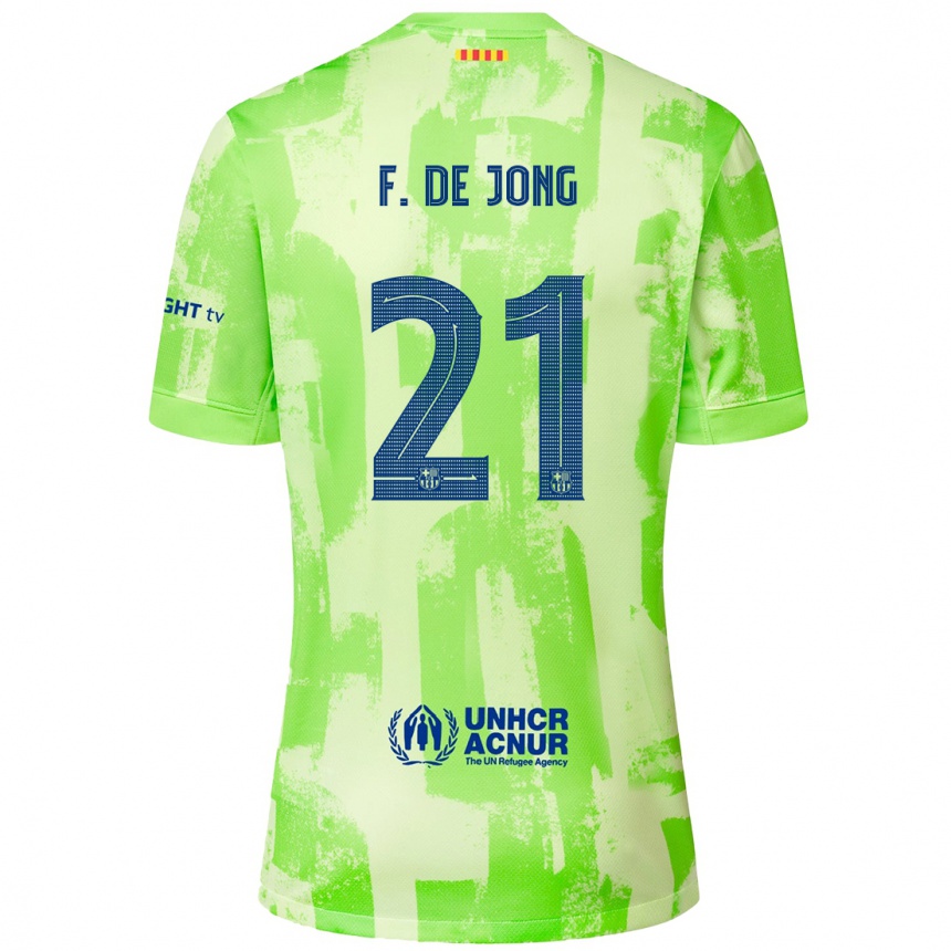 Vaikiškas Frenkie De Jong #21 Kalkių Trečias Marškinėliai 2024/25 T-Shirt