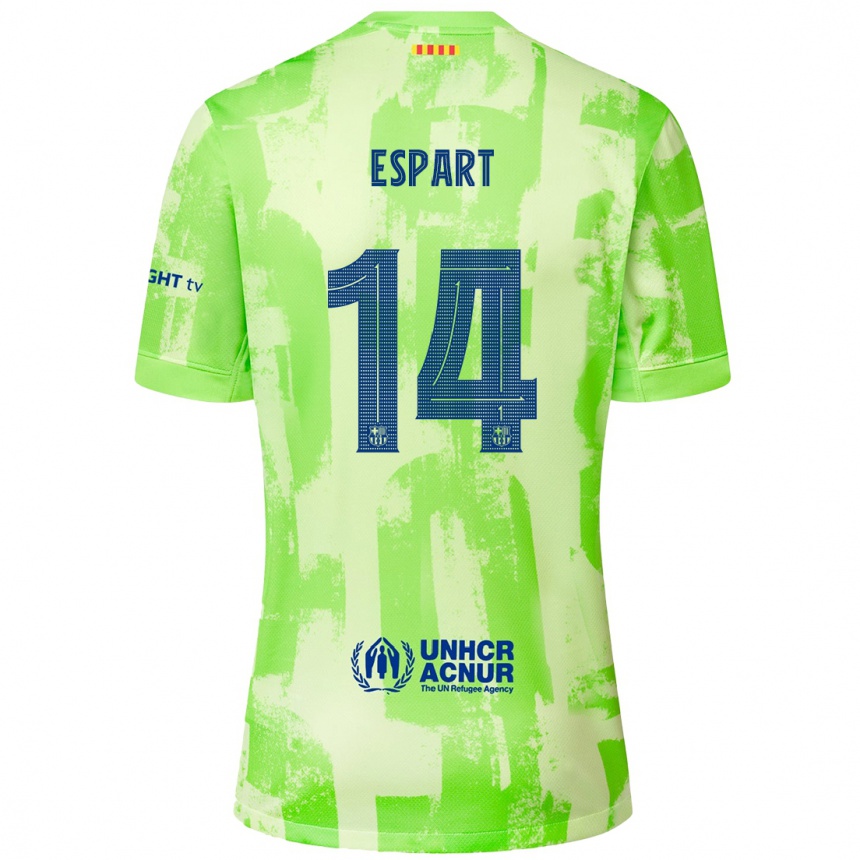 Vaikiškas Xavi Espart #14 Kalkių Trečias Marškinėliai 2024/25 T-Shirt