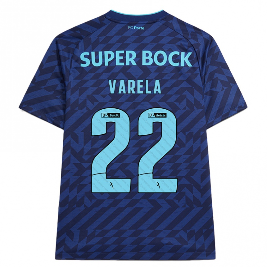 Vaikiškas Alan Varela #22 Tamsiai Mėlyna Trečias Marškinėliai 2024/25 T-Shirt