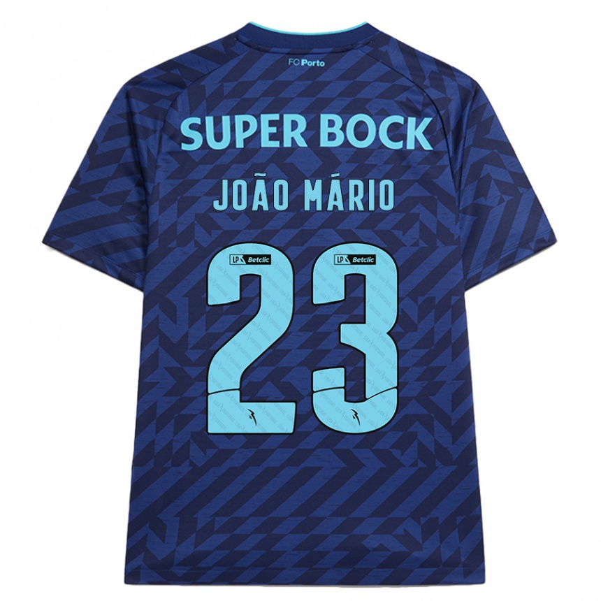 Vaikiškas João Mário #23 Tamsiai Mėlyna Trečias Marškinėliai 2024/25 T-Shirt