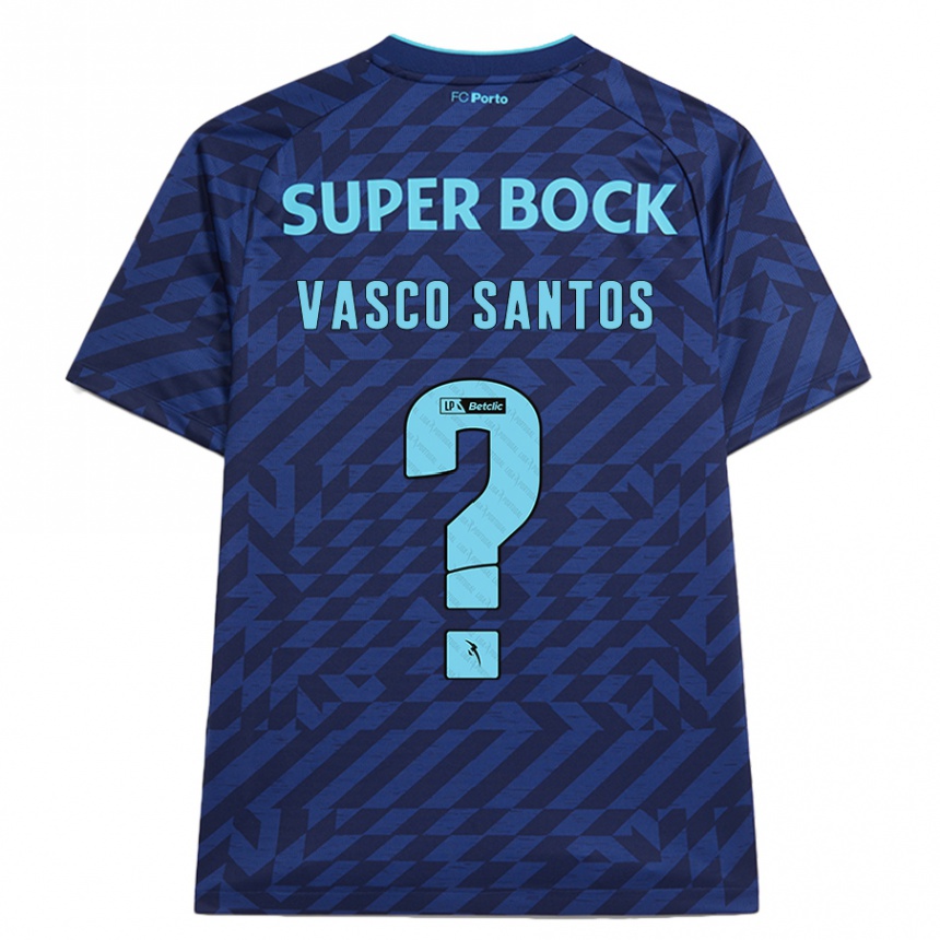 Vaikiškas Vasco Santos #0 Tamsiai Mėlyna Trečias Marškinėliai 2024/25 T-Shirt