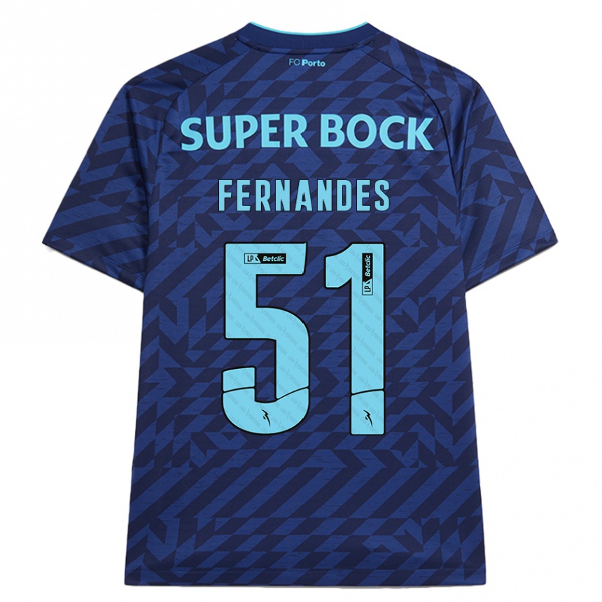 Vaikiškas Diogo Fernandes #51 Tamsiai Mėlyna Trečias Marškinėliai 2024/25 T-Shirt