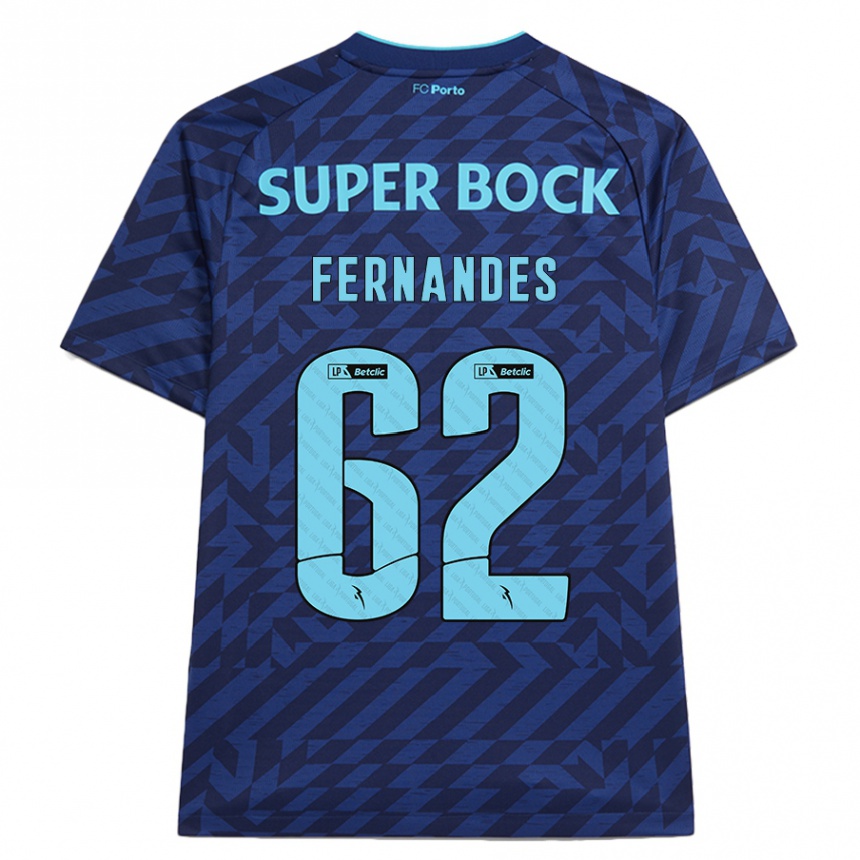 Vaikiškas Rodrigo Fernandes #62 Tamsiai Mėlyna Trečias Marškinėliai 2024/25 T-Shirt