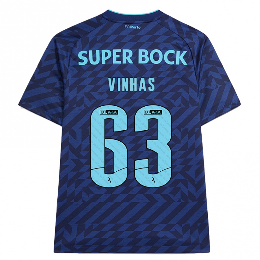 Vaikiškas David Vinhas #63 Tamsiai Mėlyna Trečias Marškinėliai 2024/25 T-Shirt