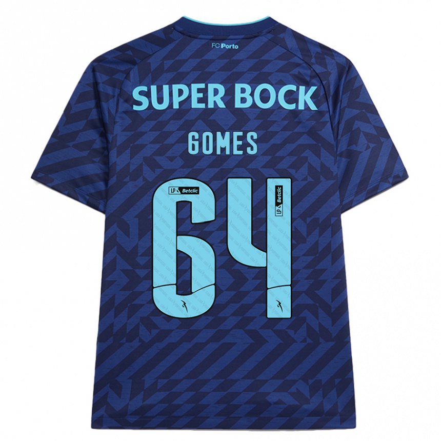 Vaikiškas Luís Gomes #64 Tamsiai Mėlyna Trečias Marškinėliai 2024/25 T-Shirt