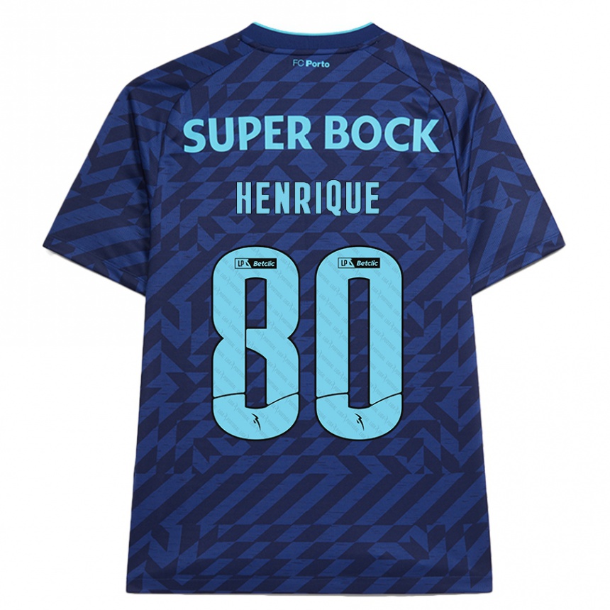 Vaikiškas Kaio Henrique #80 Tamsiai Mėlyna Trečias Marškinėliai 2024/25 T-Shirt