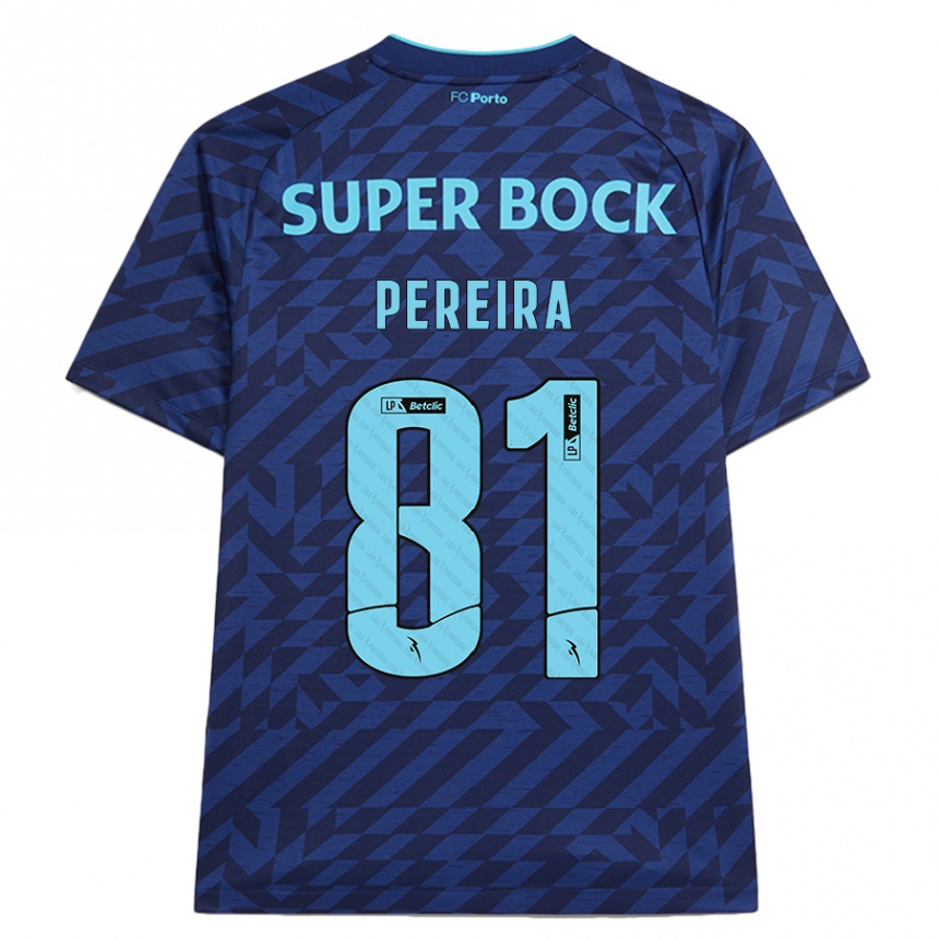 Vaikiškas Martim Pereira #81 Tamsiai Mėlyna Trečias Marškinėliai 2024/25 T-Shirt