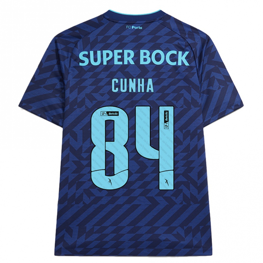 Vaikiškas Martim Cunha #84 Tamsiai Mėlyna Trečias Marškinėliai 2024/25 T-Shirt