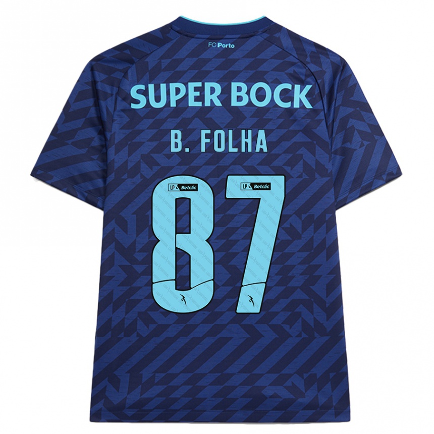 Vaikiškas Bernardo Folha #87 Tamsiai Mėlyna Trečias Marškinėliai 2024/25 T-Shirt