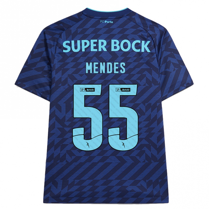 Vaikiškas João Mendes #55 Tamsiai Mėlyna Trečias Marškinėliai 2024/25 T-Shirt