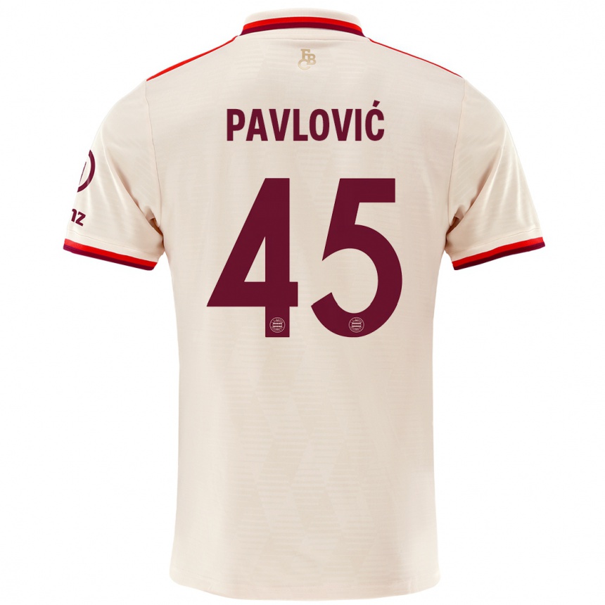 Vaikiškas Aleksandar Pavlovic #45 Linai Trečias Marškinėliai 2024/25 T-Shirt