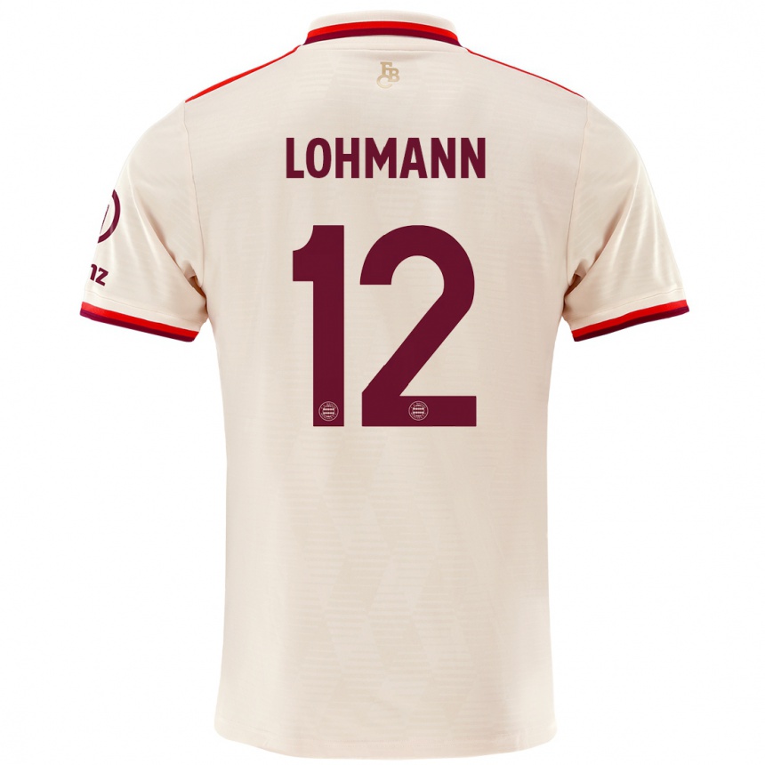 Vaikiškas Sydney Lohmann #12 Linai Trečias Marškinėliai 2024/25 T-Shirt