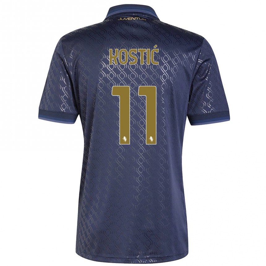 Vaikiškas Filip Kostic #11 Tamsiai Mėlyna Trečias Marškinėliai 2024/25 T-Shirt