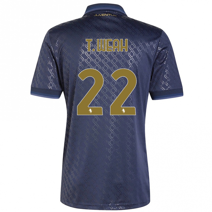 Vaikiškas Timothy Weah #22 Tamsiai Mėlyna Trečias Marškinėliai 2024/25 T-Shirt