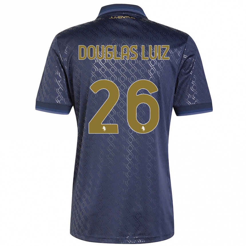 Vaikiškas Douglas Luiz #26 Tamsiai Mėlyna Trečias Marškinėliai 2024/25 T-Shirt