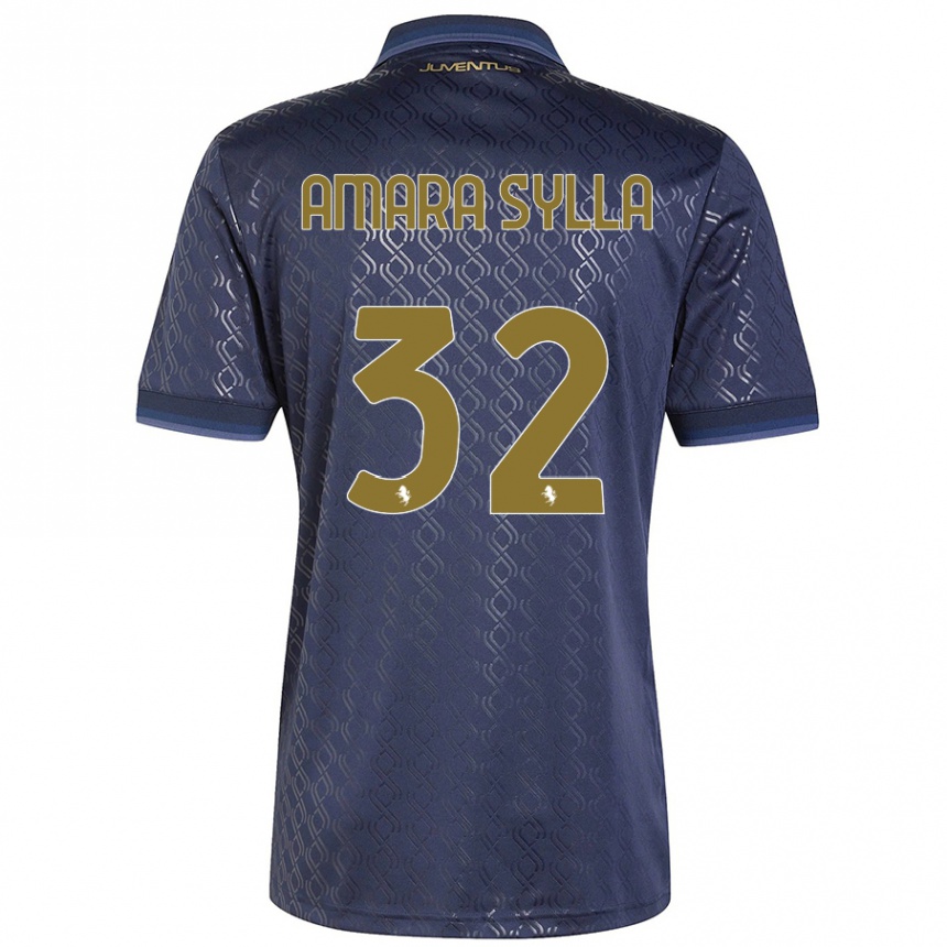 Vaikiškas Idris Amara Sylla #32 Tamsiai Mėlyna Trečias Marškinėliai 2024/25 T-Shirt