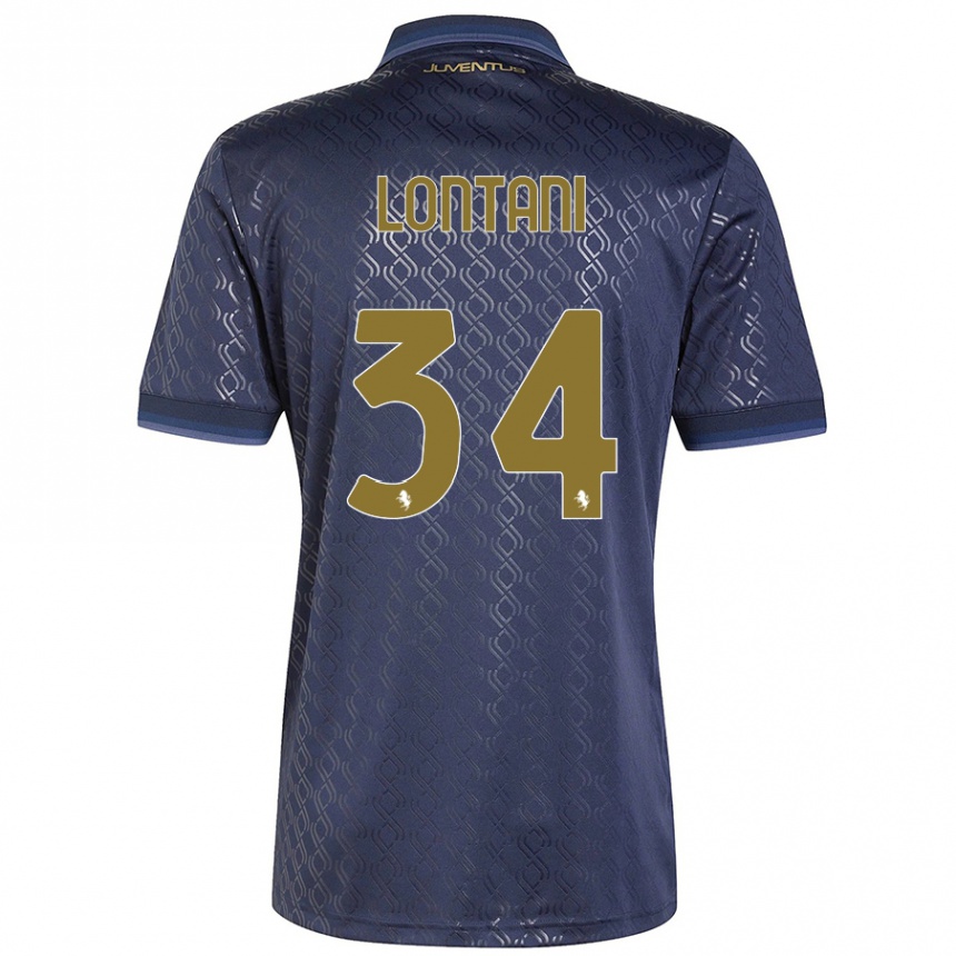 Vaikiškas Matteo Lontani #34 Tamsiai Mėlyna Trečias Marškinėliai 2024/25 T-Shirt