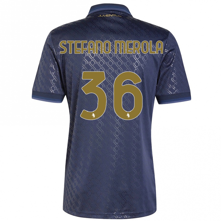 Vaikiškas Antonio Stefano Merola #36 Tamsiai Mėlyna Trečias Marškinėliai 2024/25 T-Shirt