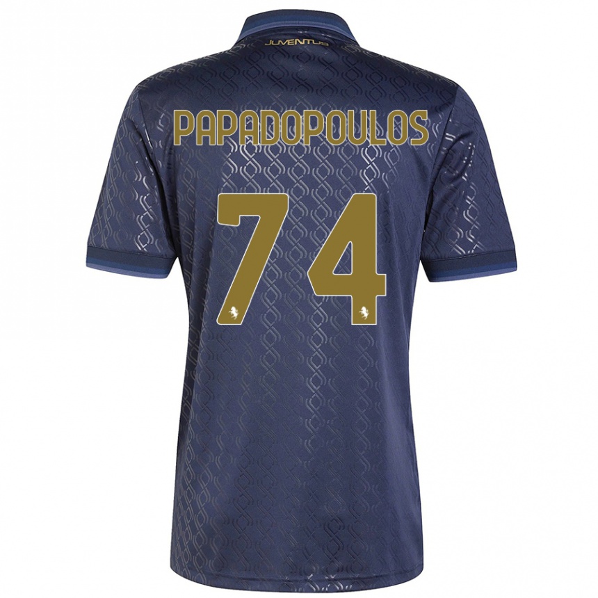 Vaikiškas Christos Papadopoulos #74 Tamsiai Mėlyna Trečias Marškinėliai 2024/25 T-Shirt