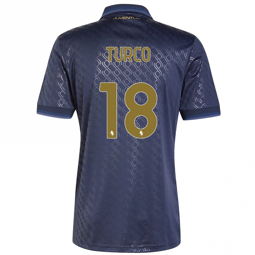 Vaikiškas Nicolo Turco #18 Tamsiai Mėlyna Trečias Marškinėliai 2024/25 T-Shirt