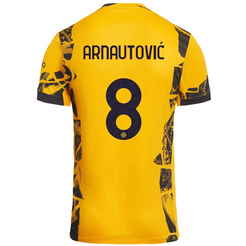 Vaikiškas Marko Arnautovic #8 Auksinis Juodas Trečias Marškinėliai 2024/25 T-Shirt