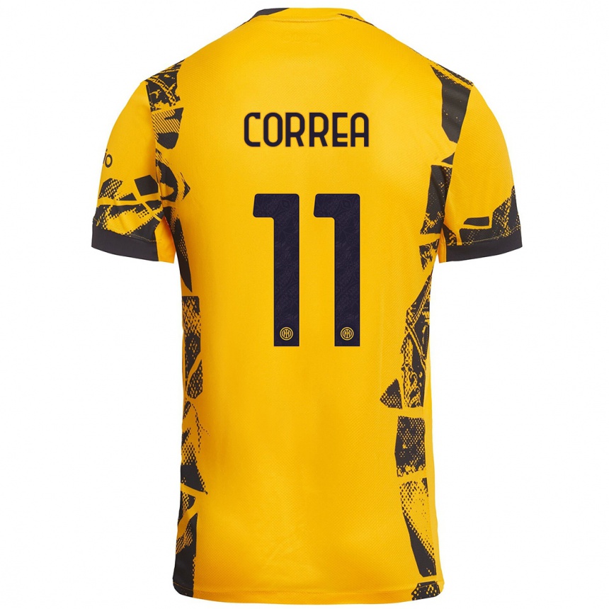 Vaikiškas Joaquín Correa #11 Auksinis Juodas Trečias Marškinėliai 2024/25 T-Shirt