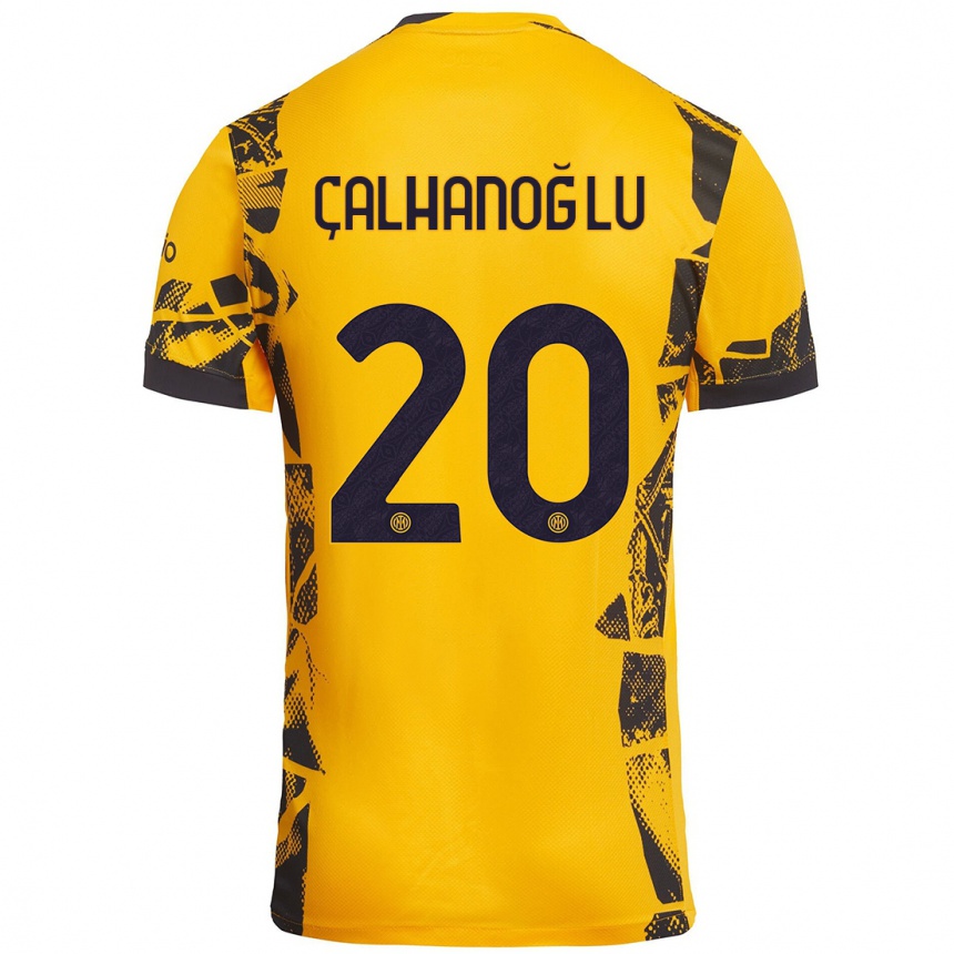 Vaikiškas Hakan Çalhanoğlu #20 Auksinis Juodas Trečias Marškinėliai 2024/25 T-Shirt