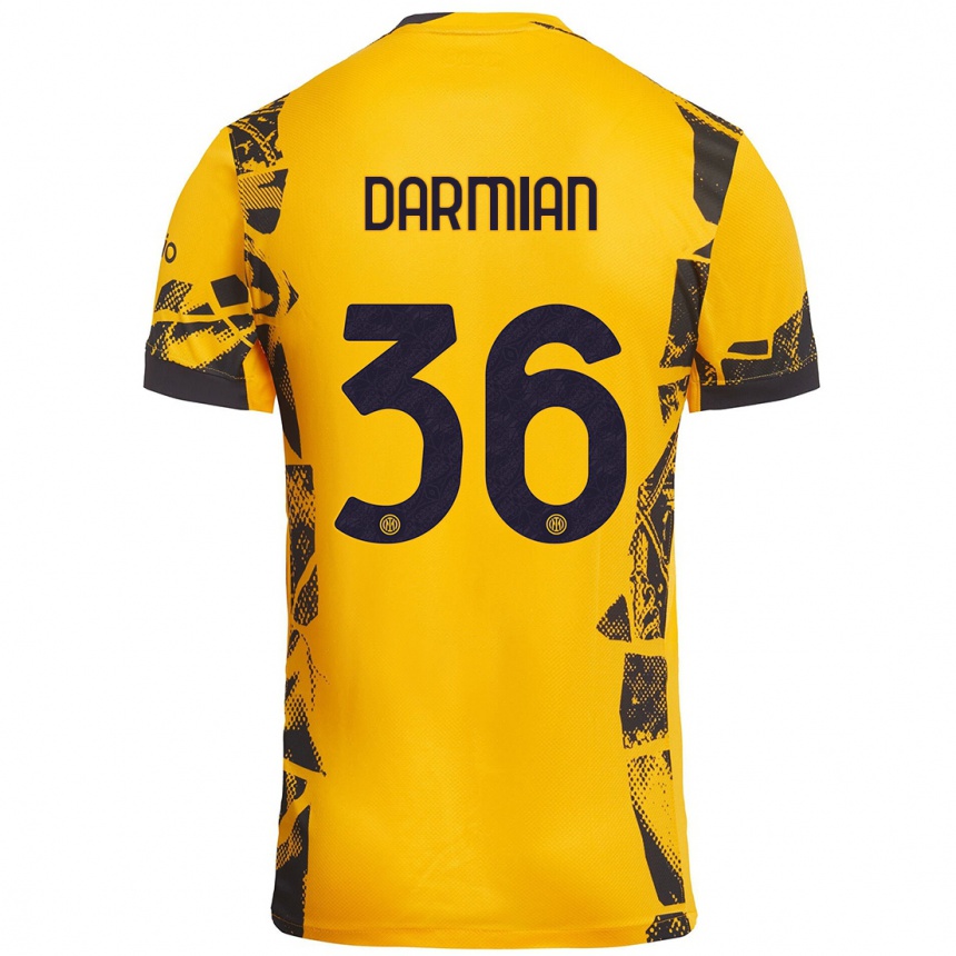 Vaikiškas Matteo Darmian #36 Auksinis Juodas Trečias Marškinėliai 2024/25 T-Shirt