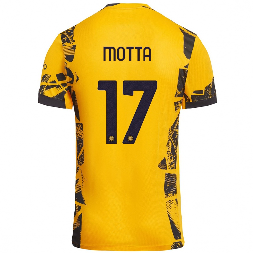 Vaikiškas Matteo Motta #17 Auksinis Juodas Trečias Marškinėliai 2024/25 T-Shirt