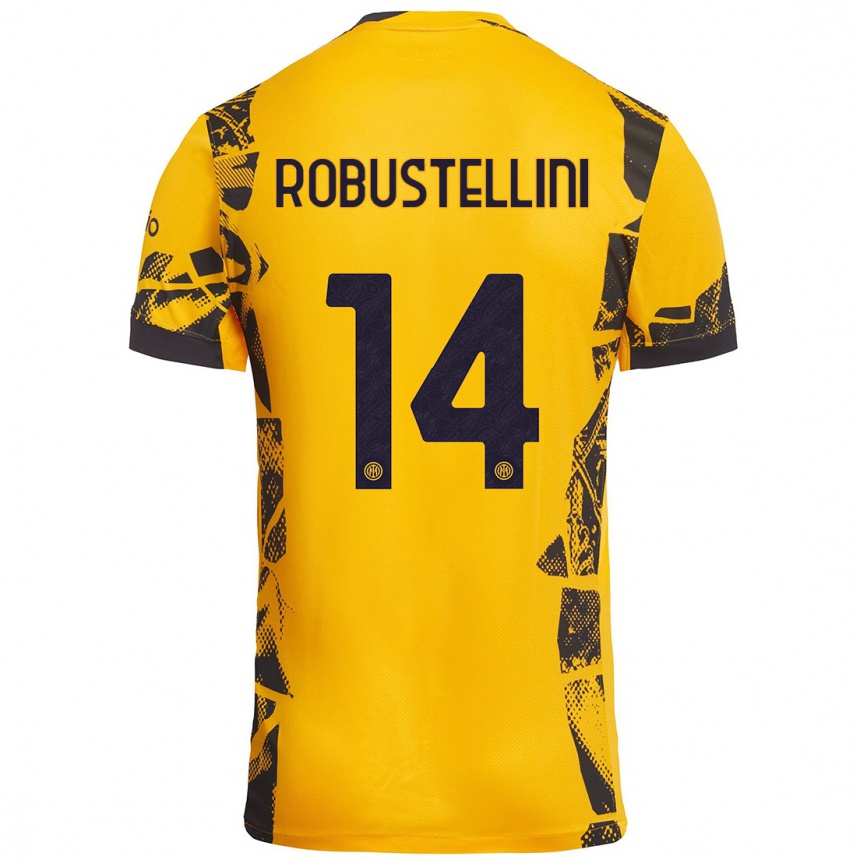 Vaikiškas Chiara Robustellini #14 Auksinis Juodas Trečias Marškinėliai 2024/25 T-Shirt