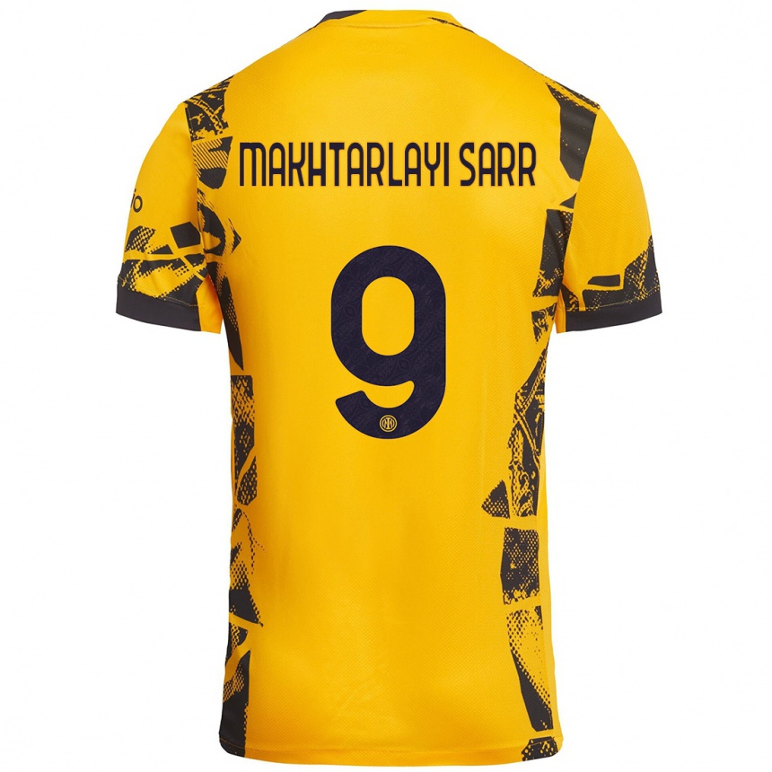 Vaikiškas Amadou Makhtarlayi Sarr #9 Auksinis Juodas Trečias Marškinėliai 2024/25 T-Shirt