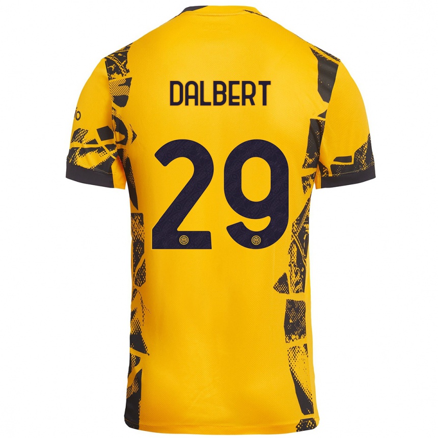 Vaikiškas Dalbert #29 Auksinis Juodas Trečias Marškinėliai 2024/25 T-Shirt