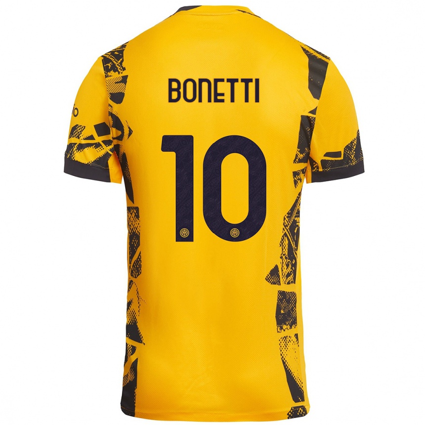 Vaikiškas Tatiana Bonetti #10 Auksinis Juodas Trečias Marškinėliai 2024/25 T-Shirt