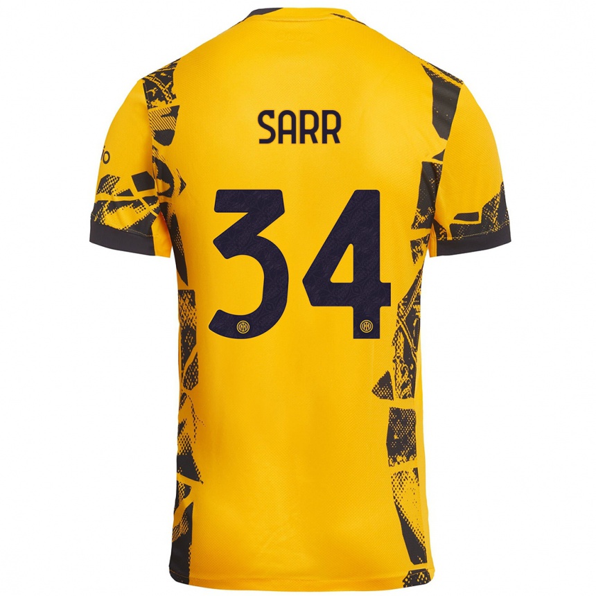 Vaikiškas Amadou Sarr #34 Auksinis Juodas Trečias Marškinėliai 2024/25 T-Shirt