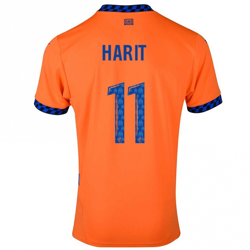 Vaikiškas Amine Harit #11 Oranžinė Tamsiai Mėlyna Trečias Marškinėliai 2024/25 T-Shirt