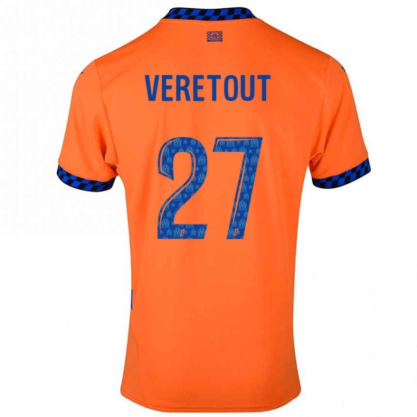 Vaikiškas Jordan Veretout #27 Oranžinė Tamsiai Mėlyna Trečias Marškinėliai 2024/25 T-Shirt