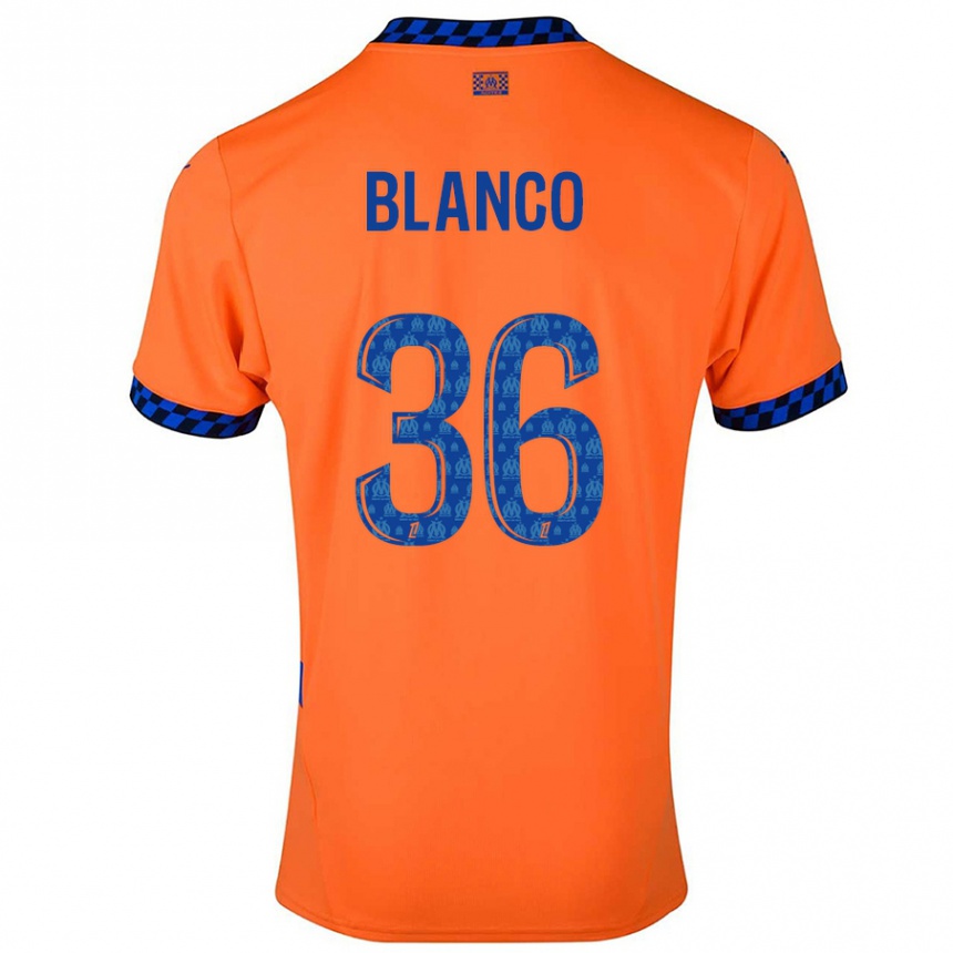 Vaikiškas Ruben Blanco #36 Oranžinė Tamsiai Mėlyna Trečias Marškinėliai 2024/25 T-Shirt