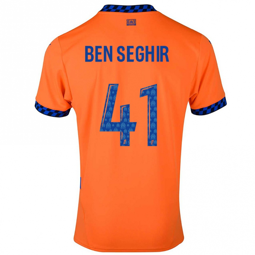 Vaikiškas Salim Ben Seghir #41 Oranžinė Tamsiai Mėlyna Trečias Marškinėliai 2024/25 T-Shirt