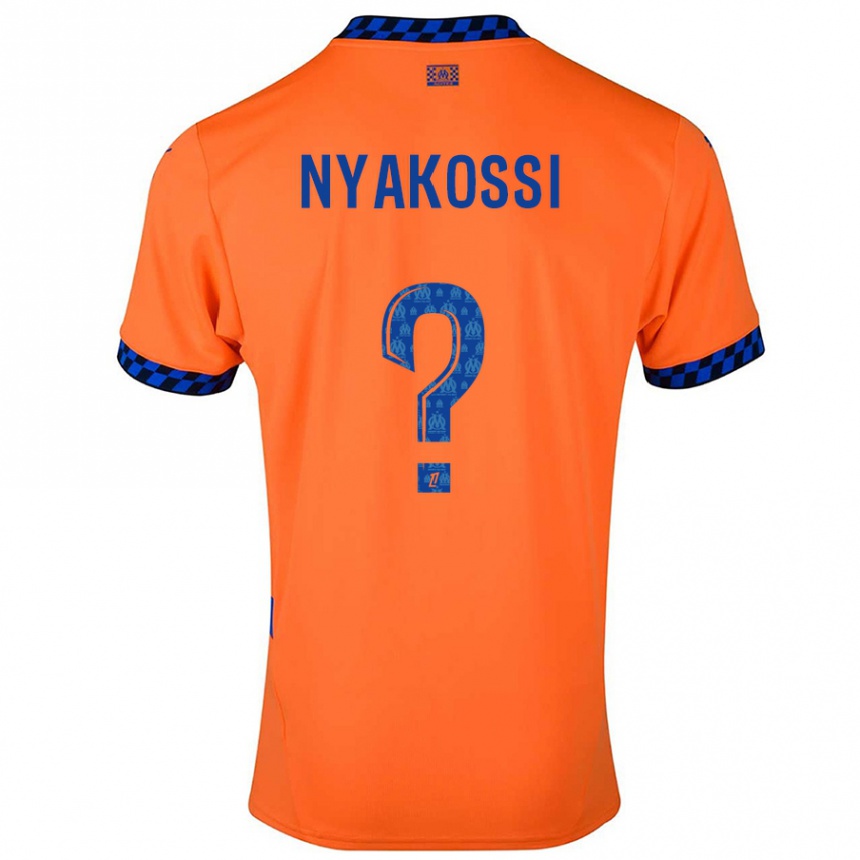 Vaikiškas Roggerio Nyakossi #0 Oranžinė Tamsiai Mėlyna Trečias Marškinėliai 2024/25 T-Shirt