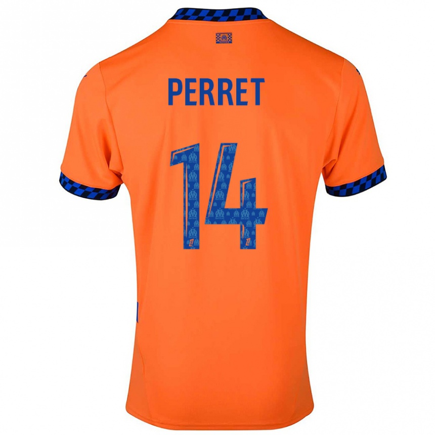 Vaikiškas Jenny Perret #14 Oranžinė Tamsiai Mėlyna Trečias Marškinėliai 2024/25 T-Shirt