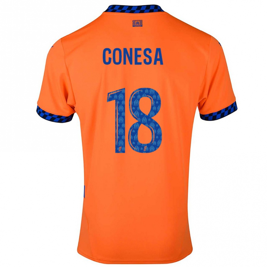 Vaikiškas Anna Conesa #18 Oranžinė Tamsiai Mėlyna Trečias Marškinėliai 2024/25 T-Shirt