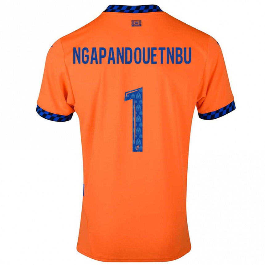 Vaikiškas Simon Ngapandouetnbu #1 Oranžinė Tamsiai Mėlyna Trečias Marškinėliai 2024/25 T-Shirt