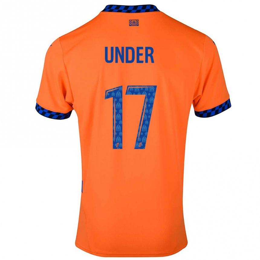 Vaikiškas Cengiz Under #17 Oranžinė Tamsiai Mėlyna Trečias Marškinėliai 2024/25 T-Shirt