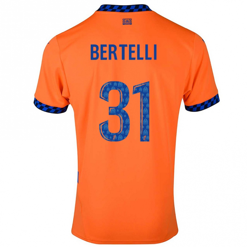 Vaikiškas Ugo Bertelli #31 Oranžinė Tamsiai Mėlyna Trečias Marškinėliai 2024/25 T-Shirt